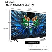 Rowa 75inch 4K Mini LED Smart Google Television (2026 Model) - 75R85