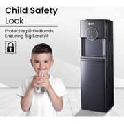 SPJ 18.9L Bottom Loading Water Dispenser, Hot Cold & Normal Water Cooler, Child Safety Lock, Antibacterial Water Dispenser, Anti-Electric Shock Protection, Black