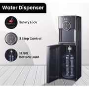 SPJ 18.9L Bottom Loading Water Dispenser, Hot Cold & Normal Water Cooler, Child Safety Lock, Antibacterial Water Dispenser, Anti-Electric Shock Protection, Black