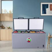 SPJ 519L Double Door Chest Freezer ,Deep Freezer with Mechanical Temperature Control, Fast Cooling, Energy Efficient, Grey