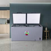 SPJ 519L Double Door Chest Freezer ,Deep Freezer with Mechanical Temperature Control, Fast Cooling, Energy Efficient, Grey