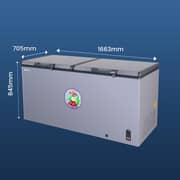 SPJ 519L Double Door Chest Freezer ,Deep Freezer with Mechanical Temperature Control, Fast Cooling, Energy Efficient, Grey