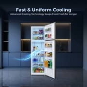SPJ 286L Frost Free Double Door Refrigerator, Top Mount Freezer, Energy Efficient, Adjustable Glass Shelves, LED Light, Powerful Compressor, Low Noise, Dark Silver