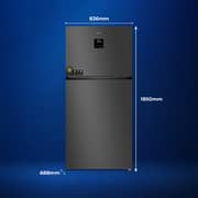 SPJ 538L Double Door Refrigerator, Top Mount, No Frost Cooling, Digital Display, High Performance Cooling, Premium Durable Design, Adjustable Glass Shelves, Low Noise, Energy Saving, Dark Silver