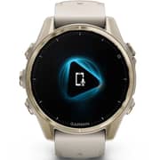 Garmin Fenix 8 Smart Watch Sapphire, Soft Gold with Fog Grey & Dark Sandstone Silicone Band