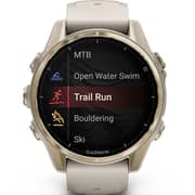 Garmin Fenix 8 Smart Watch Sapphire, Soft Gold with Fog Grey & Dark Sandstone Silicone Band