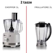 Ariete Gourmet Pro Moderna Multifunction Food Processor 1000W 3L Bowl + 2L Blender 2 Speeds + Pulse - White – 1782