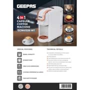 Geepas 4-in-1 Capsule Coffee Machine - GCM41526-WT