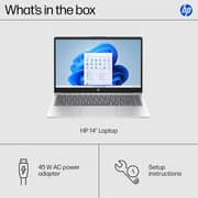 HP (2023) Laptop - Intel Core i3-N305 / 14inch HD / 256GB SSD / 8GB RAM / Shared Intel UHD Graphics / Windows 11 Home / English Keyboard / Natural Silver / International Version - [14-EP0299NR]