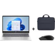 HP (2026) Laptop - AMD Ryzen 5-7520U / 14inch FHD / 512GB SSD / 16GB RAM / Shared AMD Radeon 610M Graphics / Windows 11 Home / English & Arabic Keyboard / Natural Silver / Middle East Version - [14-EM0020NE] + Laptop Briefcase A08JSAA + Mouse 2S9L