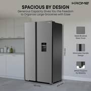Krome Side By Side Refrigerator 529L Dark Silver - KR-SBS701WIH