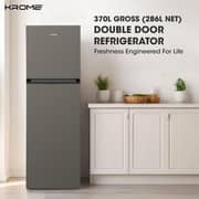 Krome Top Mount Refrigerator 286L Dark Silver - KR-RFF370TI
