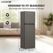 Krome Top Mount Refrigerator 286L Dark Silver - KR-RFF370TI