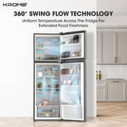 Krome Top Mount Refrigerator 286L Dark Silver - KR-RFF370TI