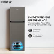 Krome Top Mount Refrigerator 286L Dark Silver - KR-RFF370TI