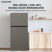 Krome Top Mount Refrigerator 538L Dark Silver - KR-RFF700TI