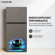 Krome Top Mount Refrigerator 538L Dark Silver - KR-RFF700TI