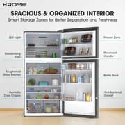Krome Top Mount Refrigerator 538L Dark Silver - KR-RFF700TI