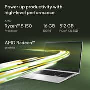 Asus Vivobook 15 (2026) Laptop - AMD Ryzen 5-150 / 15.6inch FHD / 512GB SSD / 16GB RAM / Shared AMD Radeon Graphics / Windows 11 Home / English & Arabic Keyboard / Quiet Blue / Middle East Version - [M1502NAQ-BQ034W]