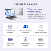 Asus Vivobook 14 (2026) Copilot+ PC - Qualcomm Snapdragon X-X1 26 100 / 14inch WUXGA / 512GB SSD / 16GB RAM / Shared Qualcomm Adreno GPU / Windows 11 Home / English & Arabic Keyboard / Platinum Gold / Middle East Version - [X1407QA-LY045W]
