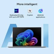 Asus Vivobook 16 (2026) Laptop - Qualcomm Snapdragon X-X1 26 100 / 16inch / 512GB / 16GB RAM / Shared Qualcomm Adreno GPU / Windows 11 Home / English & Arabic Keyboard / Cool Silver / Middle East Version - [X1607QA-MB055W]