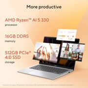 Asus Vivobook 14 (2026) Laptop - AMD Ryzen AI 5-330 / 14inch WUXGA / 512GB SSD / 16GB RAM / Shared AMD Radeon Graphics / Windows 11 Home / English & Arabic Keyboard / Platinum Gold / Middle East version - [M1407KA-LY174W]