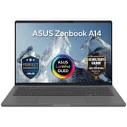 Asus Zenbook A14 (2026) Copilot+ PC - Qualcomm Snapdragon X2 Elite - X2E-88-100 / 14inch WUXGA / 1TB SSD / 16GB RAM / Shared Qualcomm Adreno GPU / Windows 11 Home / English & Arabic Keyboard / Iceland Gray / Middle East Version - [UX3407NA-QD087W]