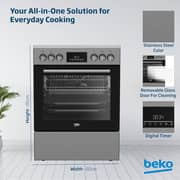 Beko 4 Zones Ceramic Cooker 60cm Stainless Steel - FBM67320XDS