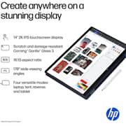 HP OmniBook X Flip 2-in-1 Convertible (2024) Laptop - 2nd Series / Intel Core Ultra 5-226V / 14inch FHD / 512GB SSD / 16GB RAM / Shared Intel Arc 130V Graphics / Windows 11 Home / English Keyboard / Atmospheric Blue / Internationl Version - [14-FM0013DX]
