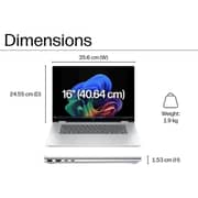 HP OmniBook X Flip 2-in-1 Convertible (2026) Laptop - 2nd Series / Intel Core U7-256V / 16inch 3K / 1TB SSD / 16GB RAM / 8GB Intel Arc 140V GPU / Windows 11 Home / English & Arabic Keyboard / Glacier Silver / Middle East Version - [16-as0001nx]