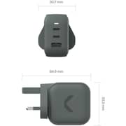 Commo Dual Port Wall Charger 65W Grey - AECWC65A2CCGR