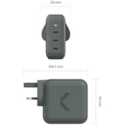 Commo 3 Port Wall Charger 140W Grey - AECWC1403CCGR
