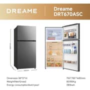 Dreame Top Mount Refrigerator 515L Titanium Silver - DRT670ASC