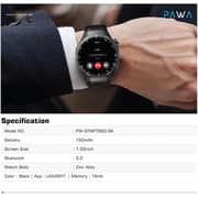 Pawa Saga Smartwatch Black - PW-STWFTB20-BK