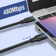 سلك متين يوجرين US286 من Type-C إلى Type-C بطول 3 متر لون أسود 60788