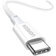 سلك مجدول يوجرين من USB-C إلى USB-C بطول 1 متر يدعم الشحن السريع لون أبيض L501