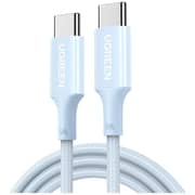 سلك يوجرين مجدول من USB‑C إلى USB‑C يدعم الشحن السريع بطول 1 متر لون أزرق L502 