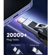 سلك مجدول يوجرين من USB‑C إلى USB‑C يدعم الشحن السريع بطول 1 متر لون رمادي L512