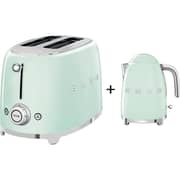Smeg 50's Style 2 Slice Toaster - TSF01PGUK + Electric Kettle KLF03PGUK