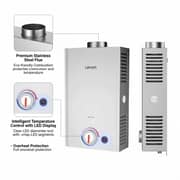 Levon Digital Gas Water Heater 10-Liters For Natural Gas - Silver - 10LDG5