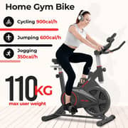 Sparnod Fitness Spin Bike for Home Workout with Belt Drive, 9KG Flywheel, Adjustable Seat & Handlebar, Friction Resistance, LCD Display, Tablet Holder, Max User Weight 110KG - (SSB-09B)