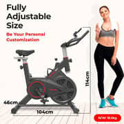 Sparnod Fitness Spin Bike for Home Workout with Belt Drive, 9KG Flywheel, Adjustable Seat & Handlebar, Friction Resistance, LCD Display, Tablet Holder, Max User Weight 110KG - (SSB-09B)