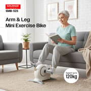 Sparnod Fitness Arm & Leg Mini Exercise Bike with LCD Display, Adjustable Resistance, Portable Under Desk Pedal Exerciser for Home & Office Workout, Compact Steel Frame, 120kg Capacity - (SMB-525)