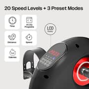 Sparnod Fitness Electric Mini Exercise Bike, Portable Pedal Exerciser with Remote Control, LCD Display for Time Speed Distance Calories, Quiet Motor, Forward & Reverse Motion, 150kg Capacity - (SMB-625)