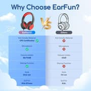 Earfun K1 Kids Wired Over Ear Headset Black/Red