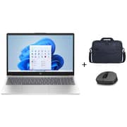 HP (2026) AI PC - 2nd Series / Intel Core Ultra 5-225U / 15.6inch FHD / 512GB SSD / 24GB RAM / Shared Intel Graphics / Windows 11 Home / English & Arabic Keyboard / Natural Silver / Middle East Version - [15-FD2017NE] + DIB 7N975AV + 7D2R7AV