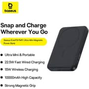 Baseus EnerFill FM11 Ultra-Mini Magnetic Power Bank 10000mAh Cosmic Black - P1008210E123-00