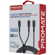 Promate PowerLink Dual USB-C Cable 1.4m White