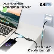 Promate PowerLink Dual USB-C Cable 1.4m White