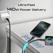 Promate PowerLink Dual USB-C Cable 1.4m White